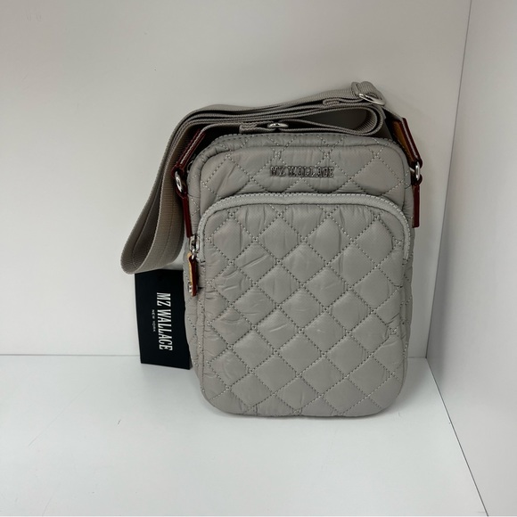 MZ WALLACE Metro Micro Nylon Crossbody in Pewter/Silver - Picture 1 of 6